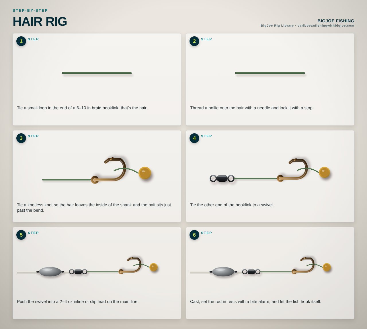 Hair Rig — BigJoe step-by-step graphic