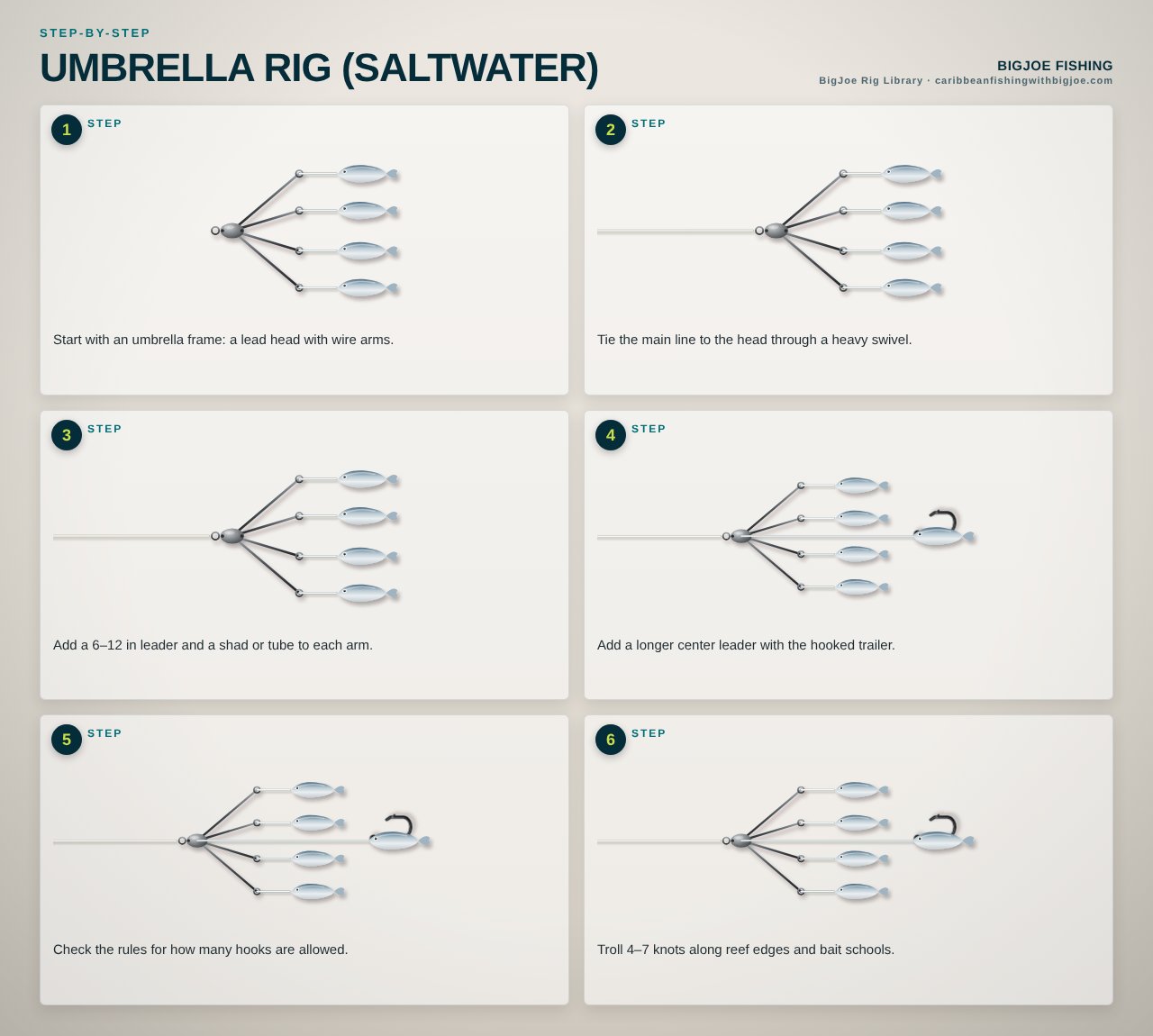 Umbrella Rig (Saltwater) — BigJoe step-by-step graphic