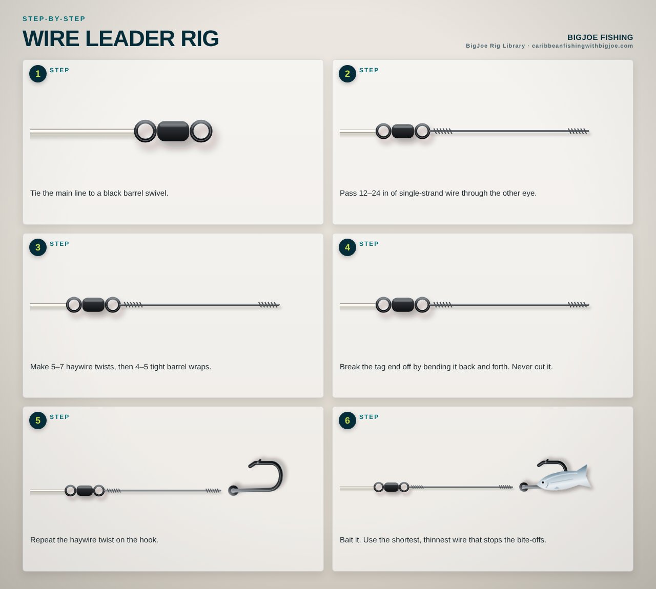 Wire Leader Rig — BigJoe step-by-step graphic
